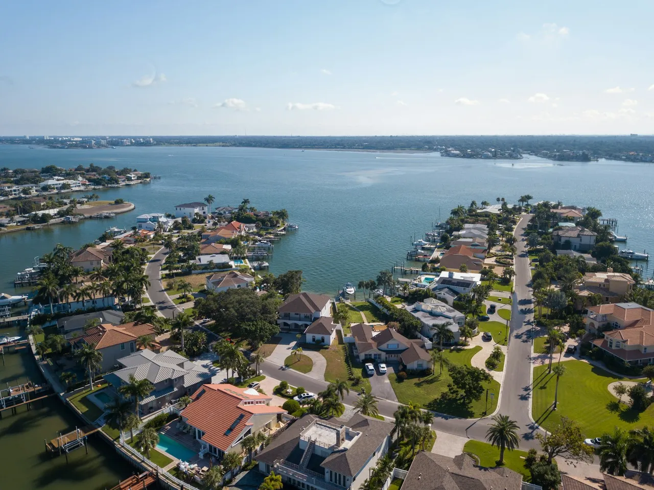 A Florida waterfront neighbourhood from the air