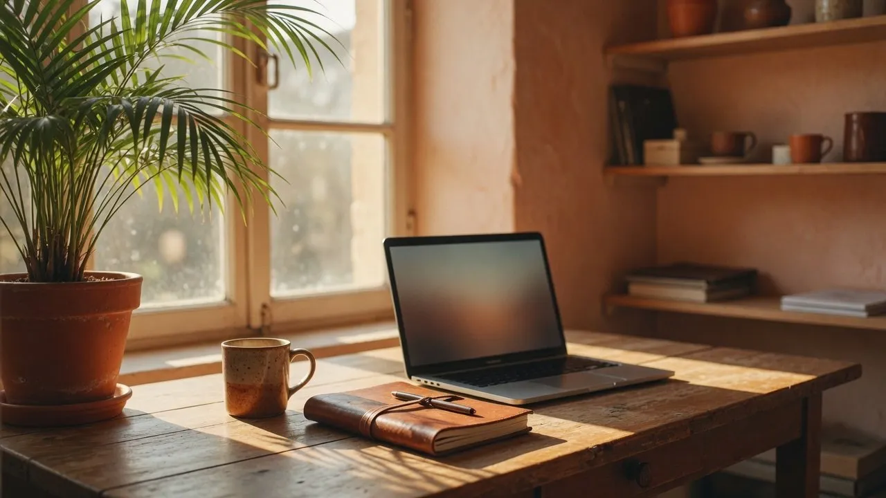 A working desk in a professional office