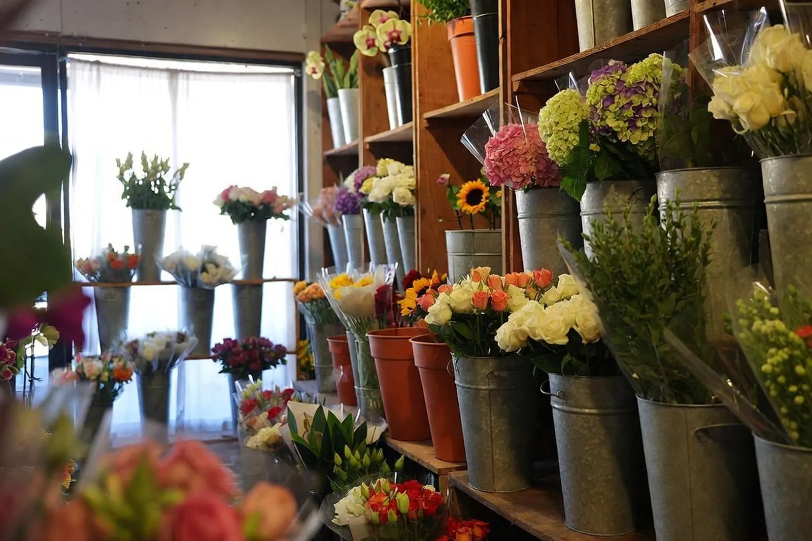 Interior de la floristería Leon Flowers, Doral, FL
